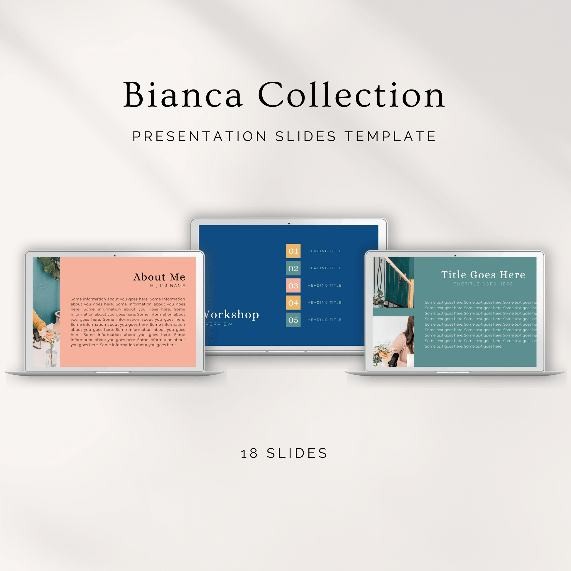 Bianca Collection Canva Presentation Slide Deck template for the color loving female entrepreneur