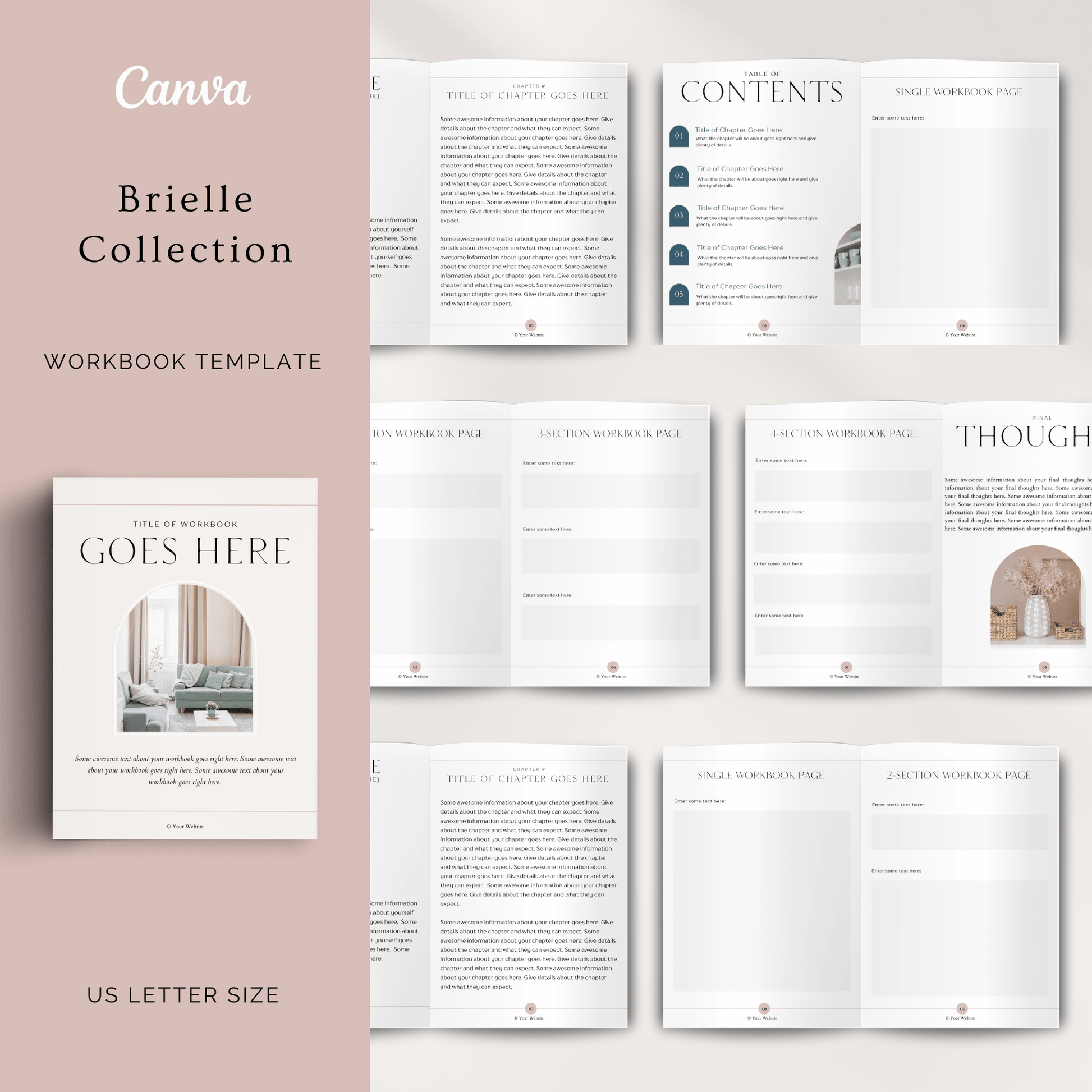 Olivia Bundle Collection of Canva Templates. Ebook, Workbook, Presentation Slide Deck and Product Mockup Canva templates for female entrepreneurs.